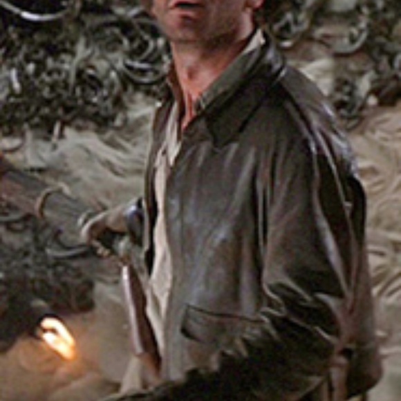 Sold : Indiana Jones Leather Jacket Authentic Large Bomber - Picture 1 of 13